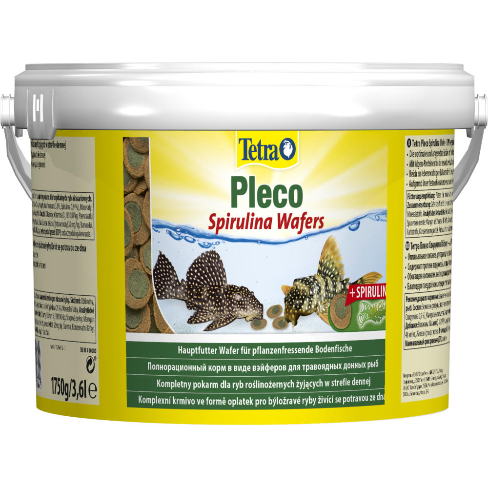Корм Tetra Pleco Spirulina Wafers для травоїдних донних рибок пластинки 1,75 кг 3,6 л