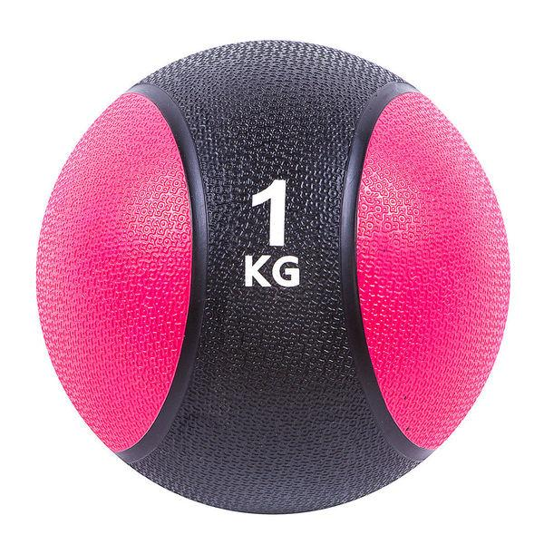 Мяч медицинский для фитнеса и тренировки 19 см 1 кг Черно-розовый (SC-87034-1)