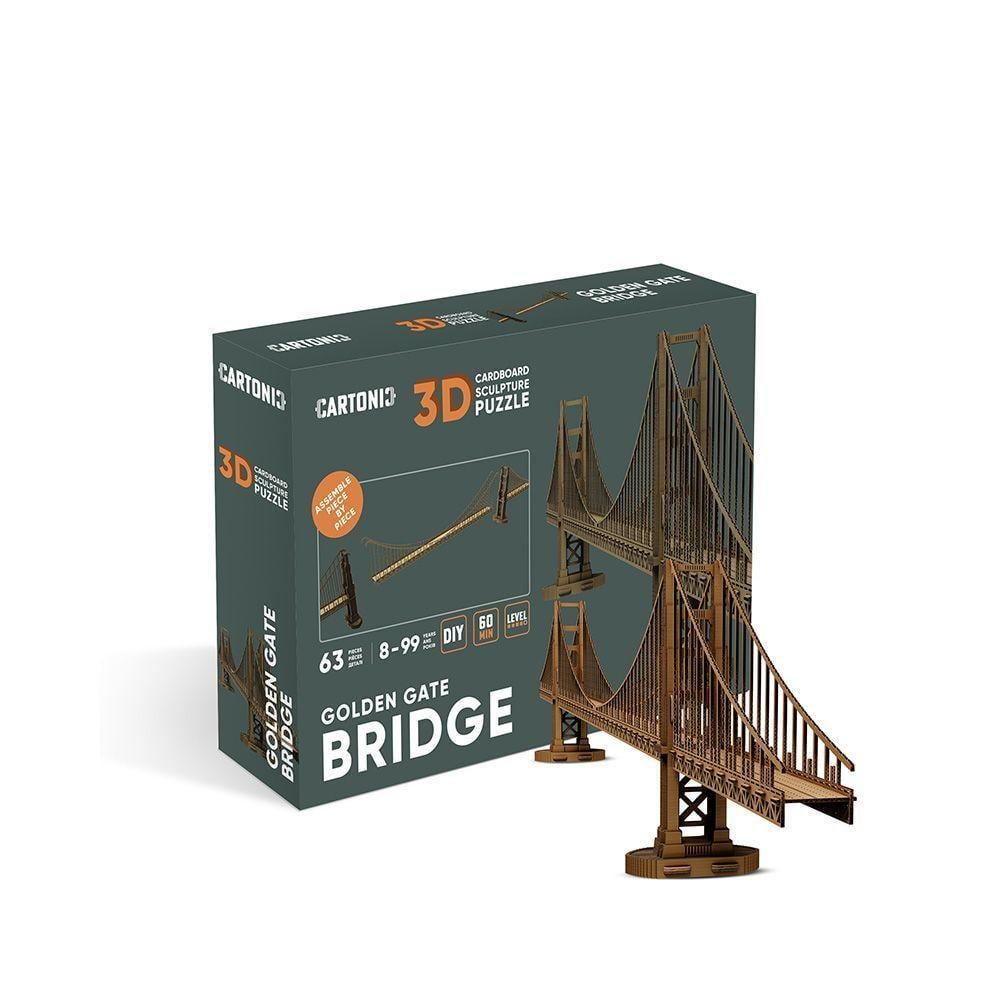 Пазл 3D картонный Cartonic GOLDEN GATE BRIDGE Мост Золотые Ворота 63 детали