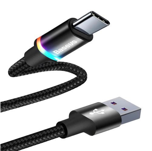 Кабель быстрой зарядки Baseus с RGB подсветкой USB - Type-C 0,5 м 2 А 480 мбит/c Black (1896648050) - фото 2