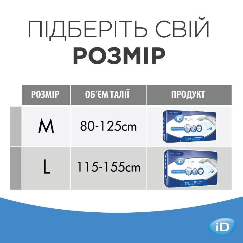Підгузки для дорослих iD Slip Plus Large №30 (000003005) - фото 6
