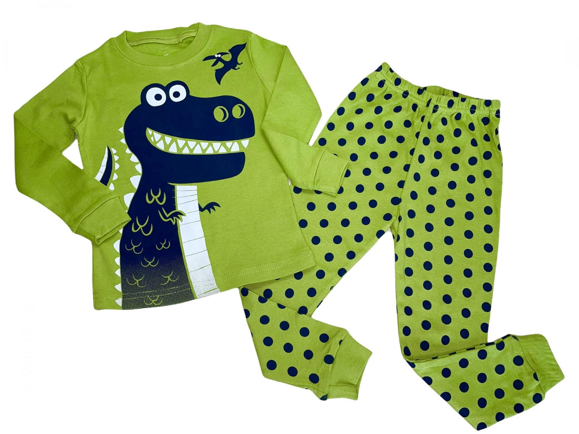 Пижама для мальчика динозавр 92 см Зеленый (24175732)