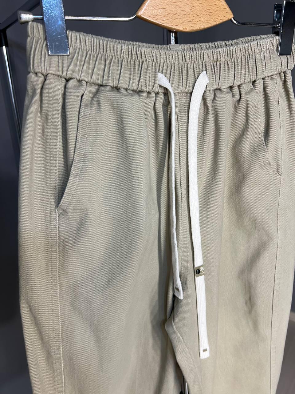 Джинси жіночі A-N 9962 MOM кюлоти укорочені резинка на таліі шнурок XL Бежевий (3699) - фото 7