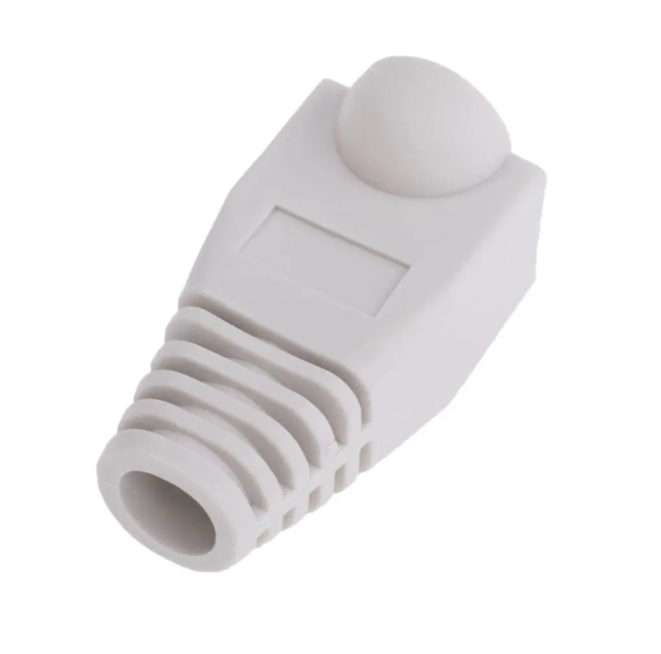 Изолирующий хвостовик на разъем на 5 категорий на кабель до 7,0 мм Серый (BOOT-RJ45-GY)