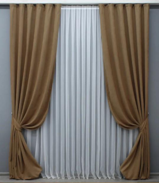 Комплект штор Petek микровелюр 1х2,85 м 2 шт. Капучино (1516ш 31-772)