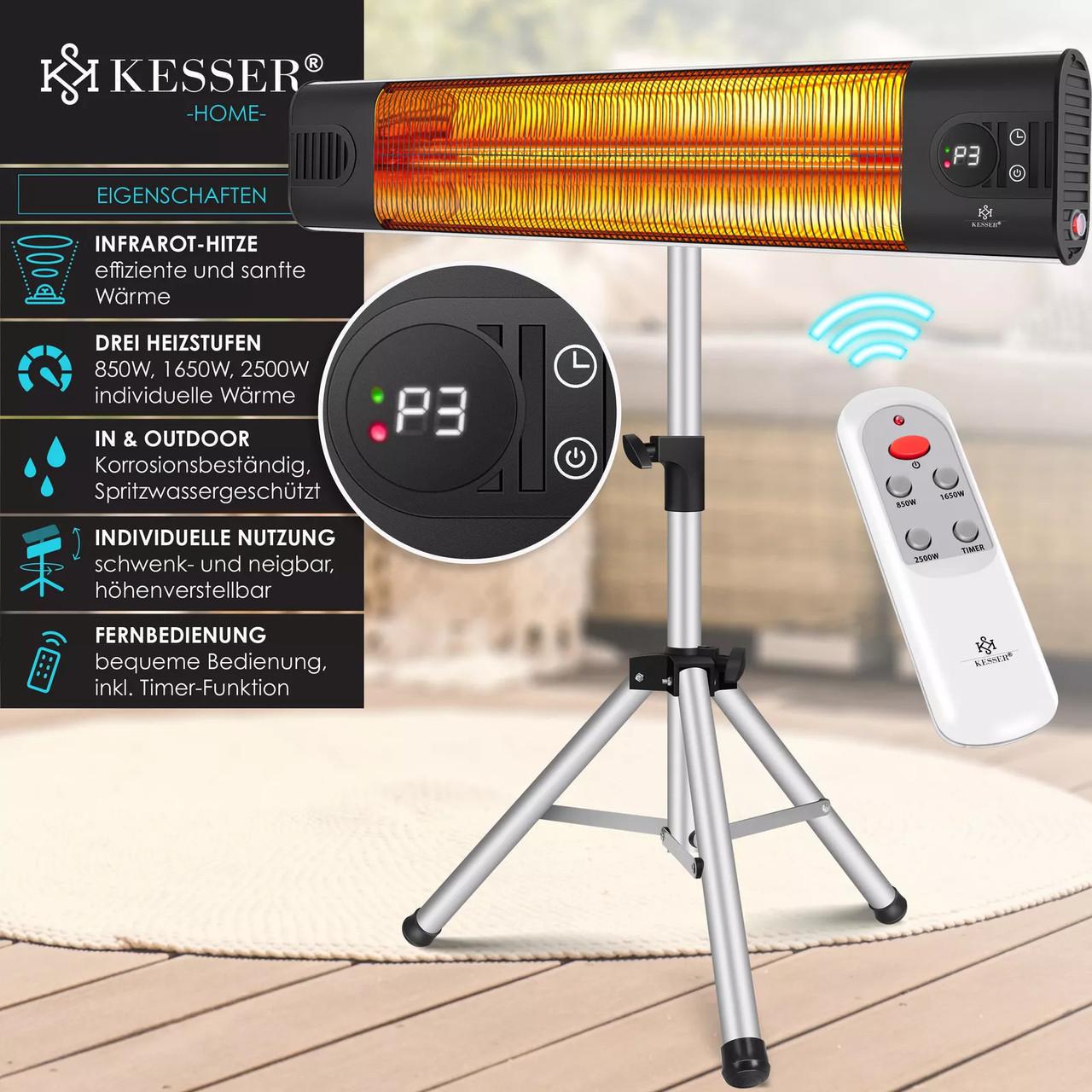 Инфракрасный обогреватель KESSER 2500 Вт Серебряный (16737slb) - фото 4 Инфракрасный обогреватель KESSER 2500 Вт Серебряный (16737slb) - фото 4