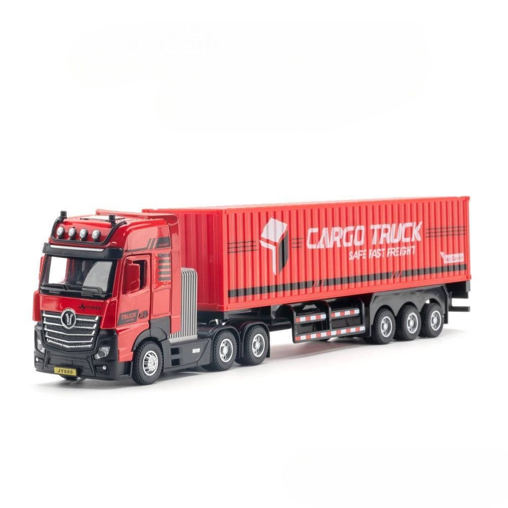 Машина контейнеровоз Cargo Truck с инерционным механизмом светом и звуком и открывающимся кузовом 35 см Красный