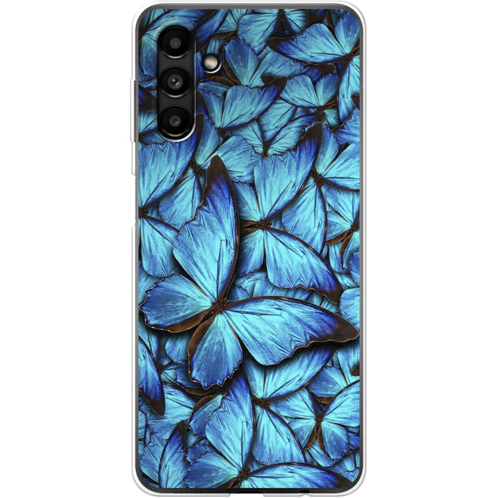 Чехол BoxFace Samsung Galaxy A13 (A136) лазурные бабочки Прозрачный силикон (44113-up1550-44113)