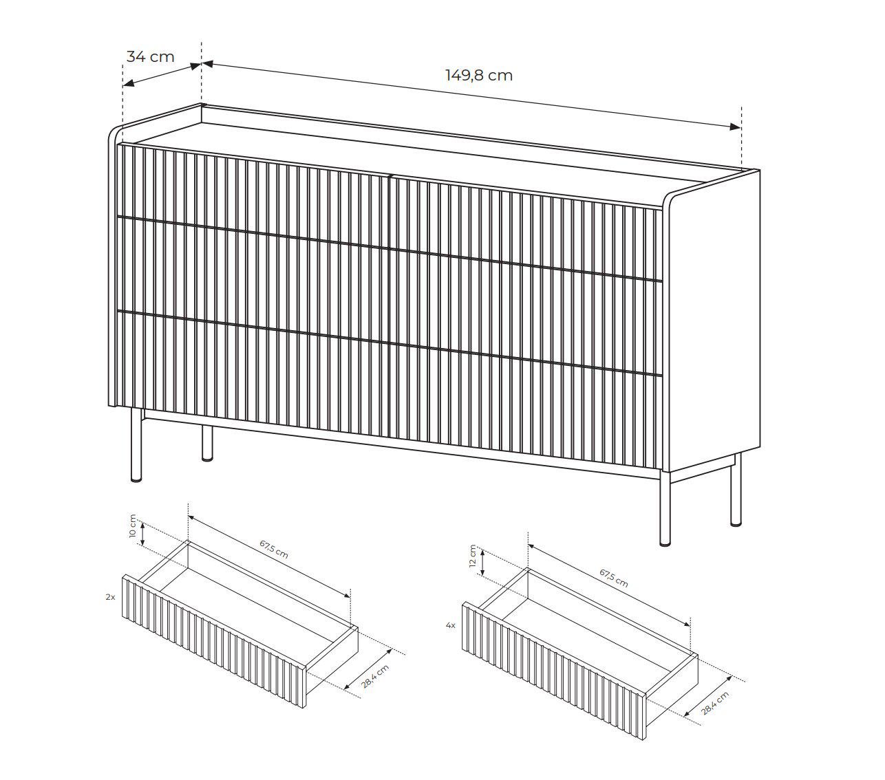 Комод Perfect Home Level 6S/153 с 6 ящиками Бежевый/Дуб сканди (PFH-091156) - фото 6 Комод Perfect Home Level 6S/153 с 6 ящиками Бежевый/Дуб сканди (PFH-091156) - фото 6