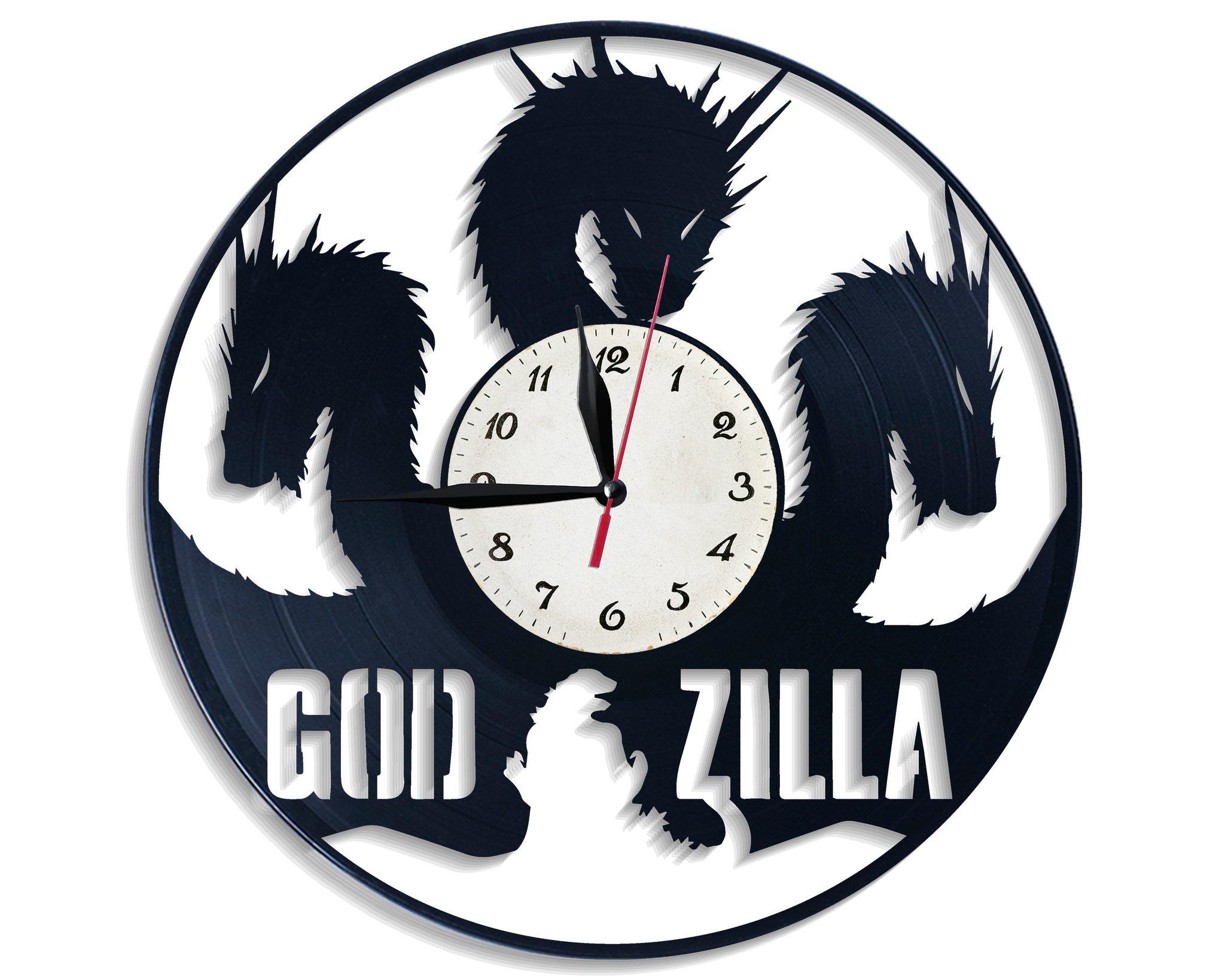 Часы настенные Годзилла 2642 из виниловой пластинки