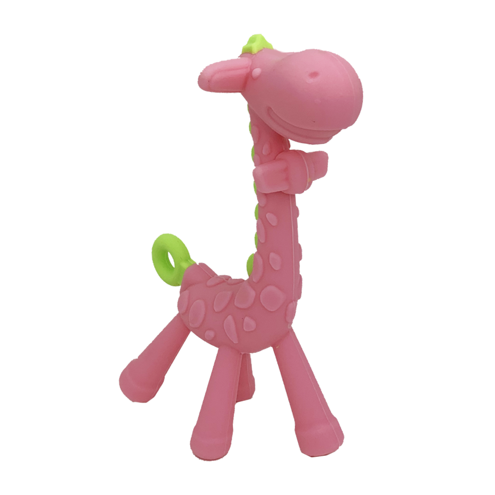 Прорезыватель для зубов Жираф в футляре Розовый