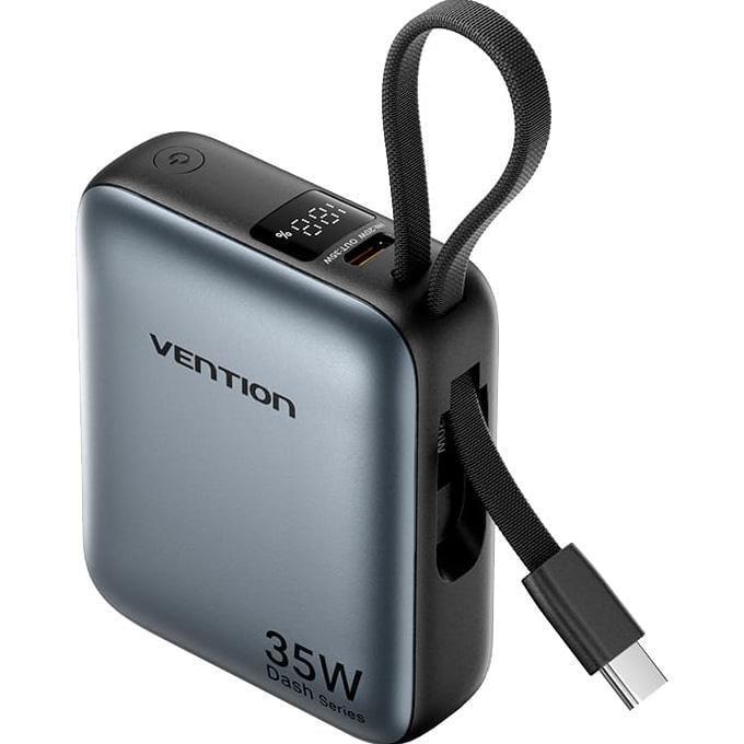 Повербанк Vention 10000 mAh 35W 1xType-C IN/OUT Built-in USB-C Cable Grey (FHEH0)