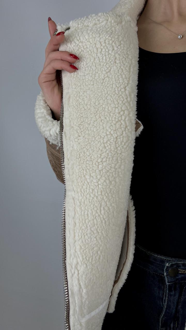 Дублянка жіноча Бренд #F2436-06 L Коричневий (23918491) - фото 5 Дублянка жіноча Бренд #F2436-06 L Коричневий (23918491) - фото 5