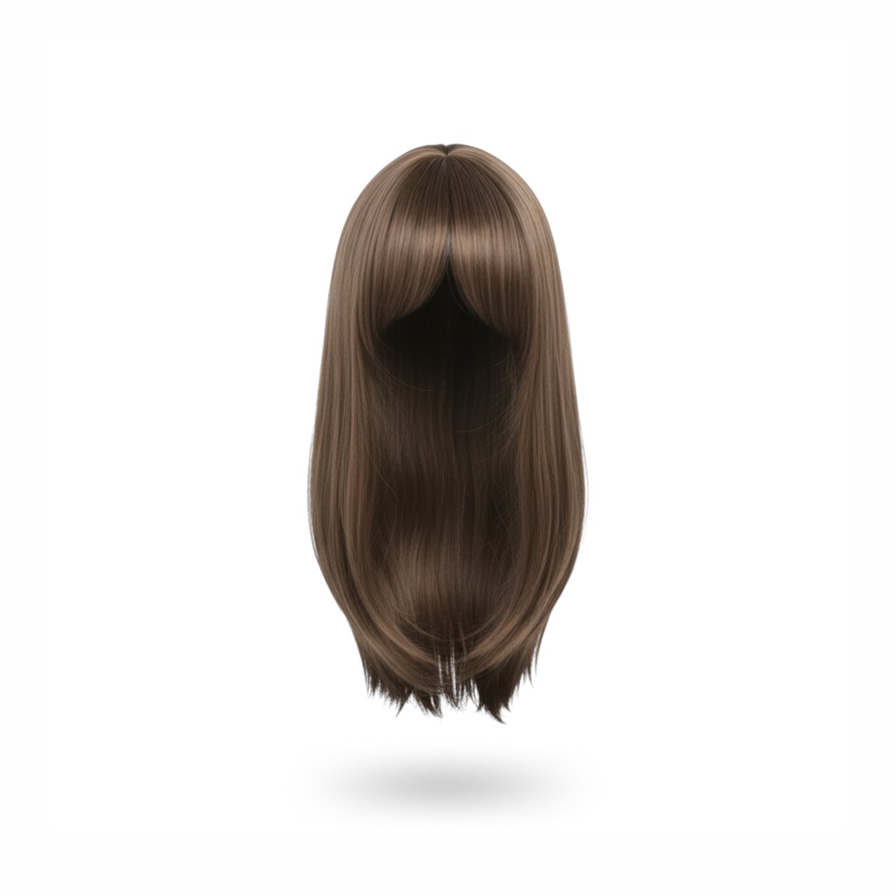 Накладка типатинг с челкой из натуральных волос на заколках 55 см Medium brown (2810014890)