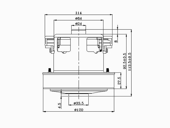 Двигатель для пылесоса Samsung Irmatech VCM-K60EU AA DJ31-00120F с буртом 1400 Вт 120x114 мм - фото 3