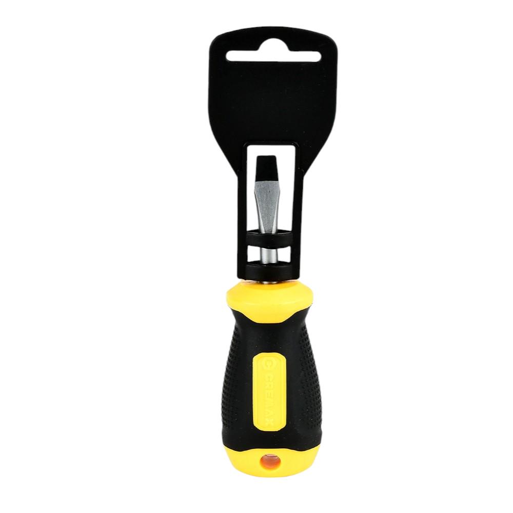 Отвертка плоская CREMAX R32139 38 мм из стали ручка пластик Черный/Желтый (0be482ab)
