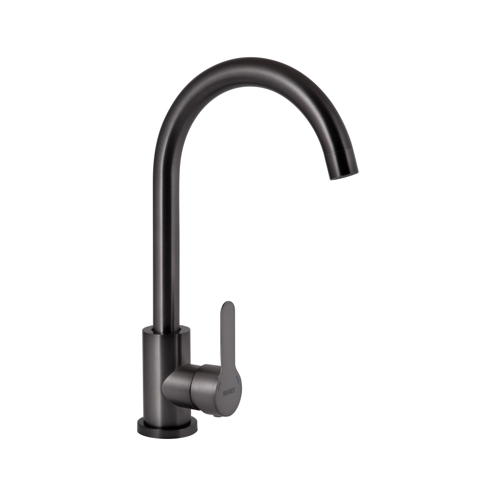 Змішувач для кухні Brinex Pure 015F U-образний Graphite (53178)