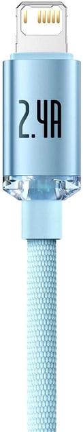 Кабель BASEUS Crystal Shine Series USB For Lightning быстрая зарядка 2,4 A 2 м Sky Blue (CAJY001203) - фото 5