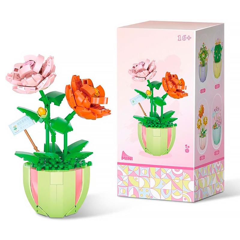Конструктор строительных блоков 3D Lesko YZ 2080 Роза 330 деталей (2039033588)