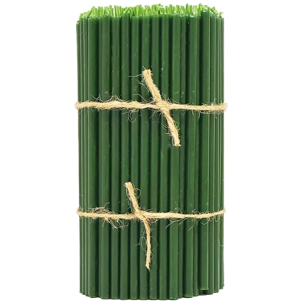 Свечи восковые 75% №80 1 кг 17,5 см 200 шт. Зеленый (080сз1)