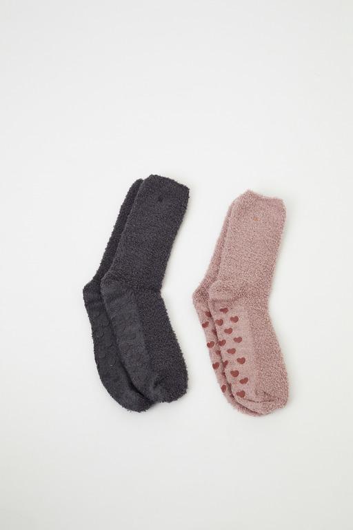Носки теплые женские Aruelle 2 пары р. 39-41 Серый/Розовый (Lovely-socks)