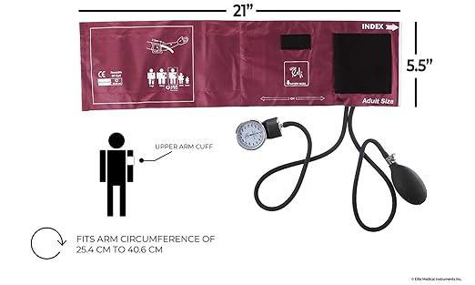 Тонометр механический EMI Burgundy стетоскоп и анероидный сфигмоманометр - фото 4