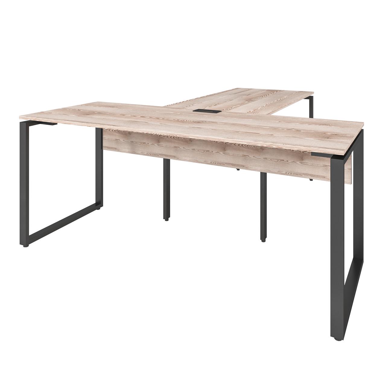 Офисный письменный стол руководителя Loft Details KB180b с царгой Сосна лофт кремовая