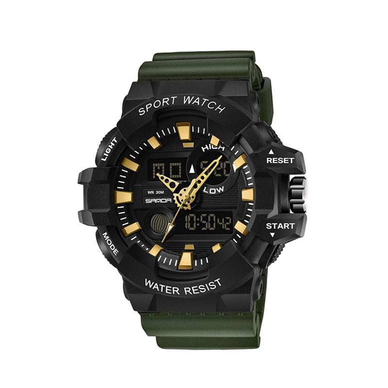 Годинник чоловічий SANDA 780 Green/Gold
