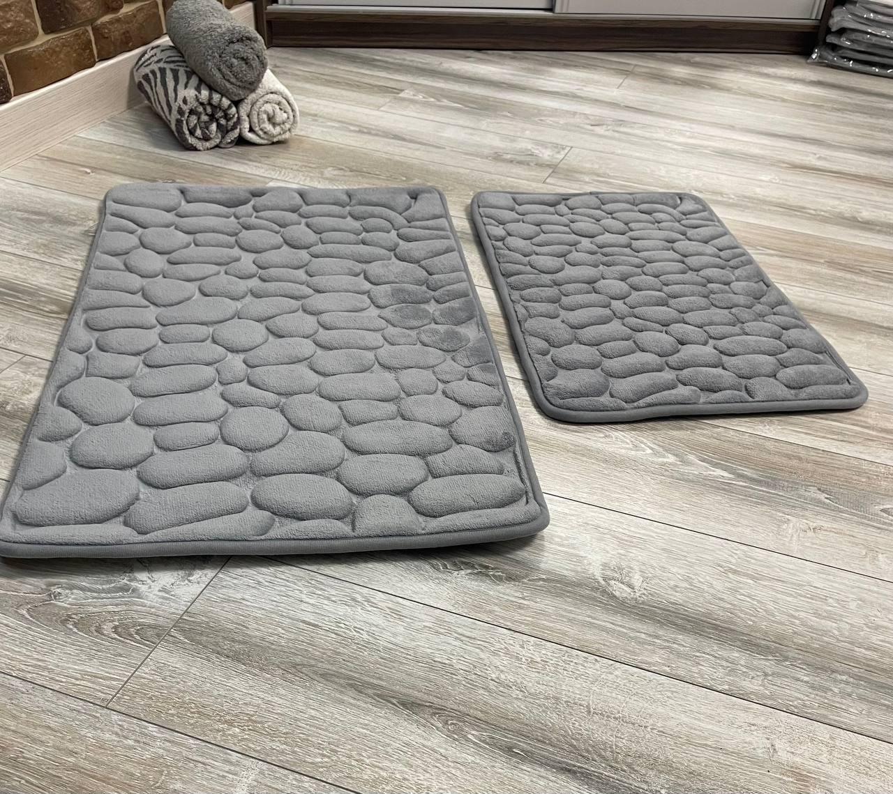 Набор ковриков в ванную и туалет Stone Premium Memory Foam 2в1 80х50/60х40 см Серый (NKPS0003) - фото 6 Набор ковриков в ванную и туалет Stone Premium Memory Foam 2в1 80х50/60х40 см Серый (NKPS0003) - фото 6