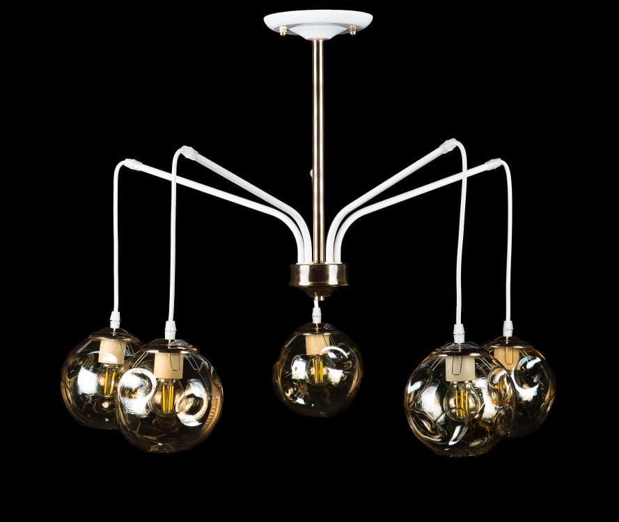 Люстра с плафонами Ray L9752A/5 WHI+FG (IR006545)