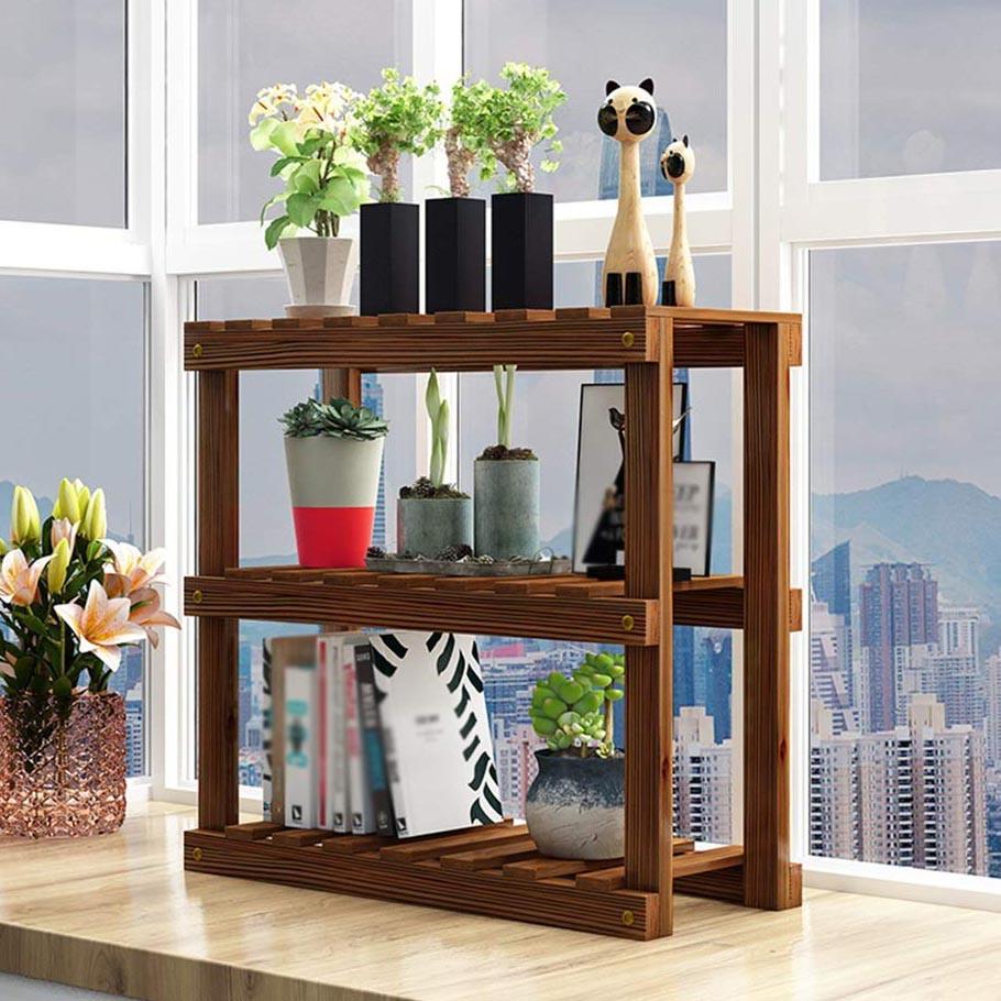 Подставка для цветов из дерева Берчулес 15х50 см Мокко (ЦВП-15508510)