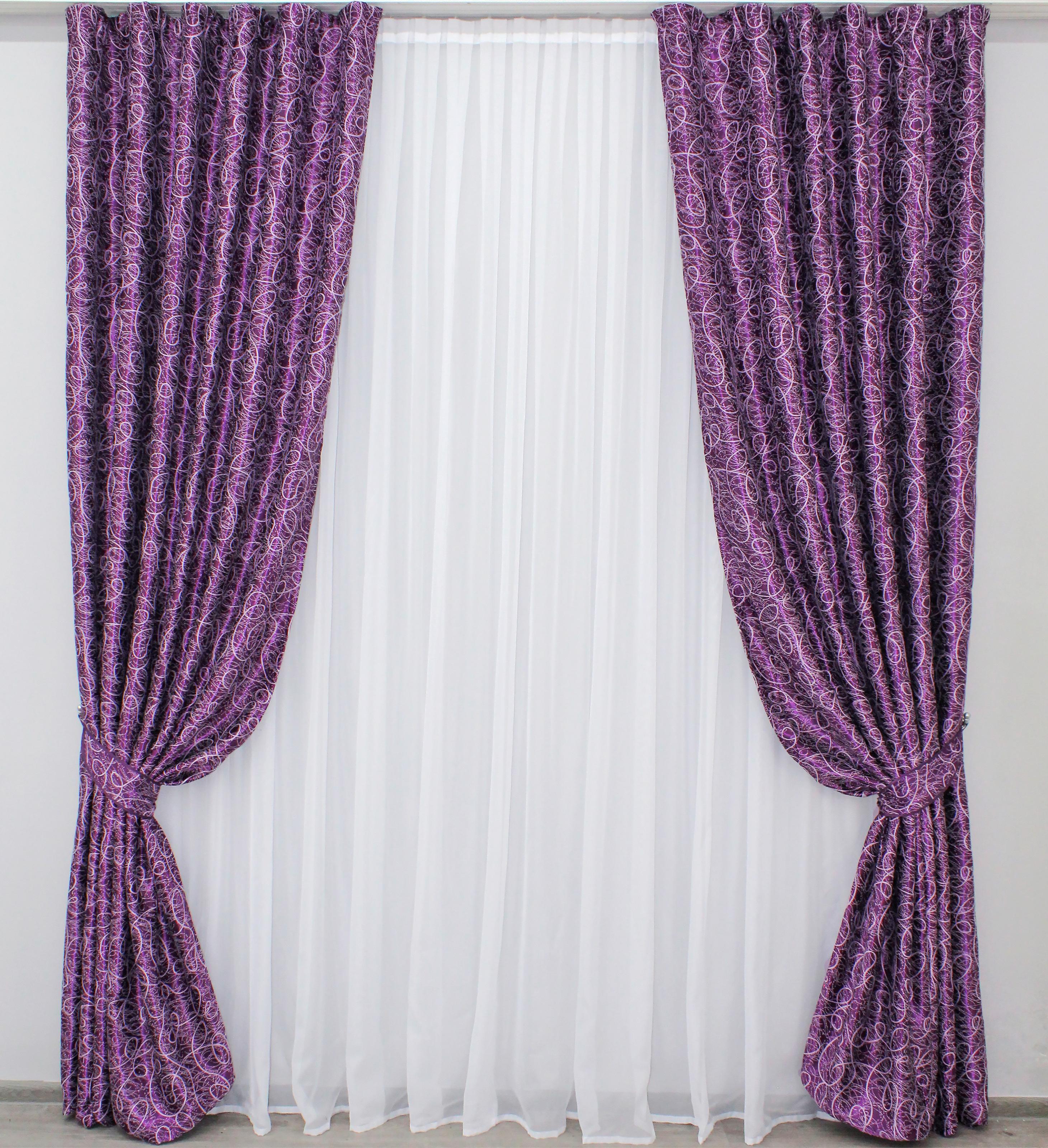 Комплект штор VR-Textil Жаклин № 645ш А блэкаут-софт 150х270 см 2 шт. Фиолетовый (30-417)