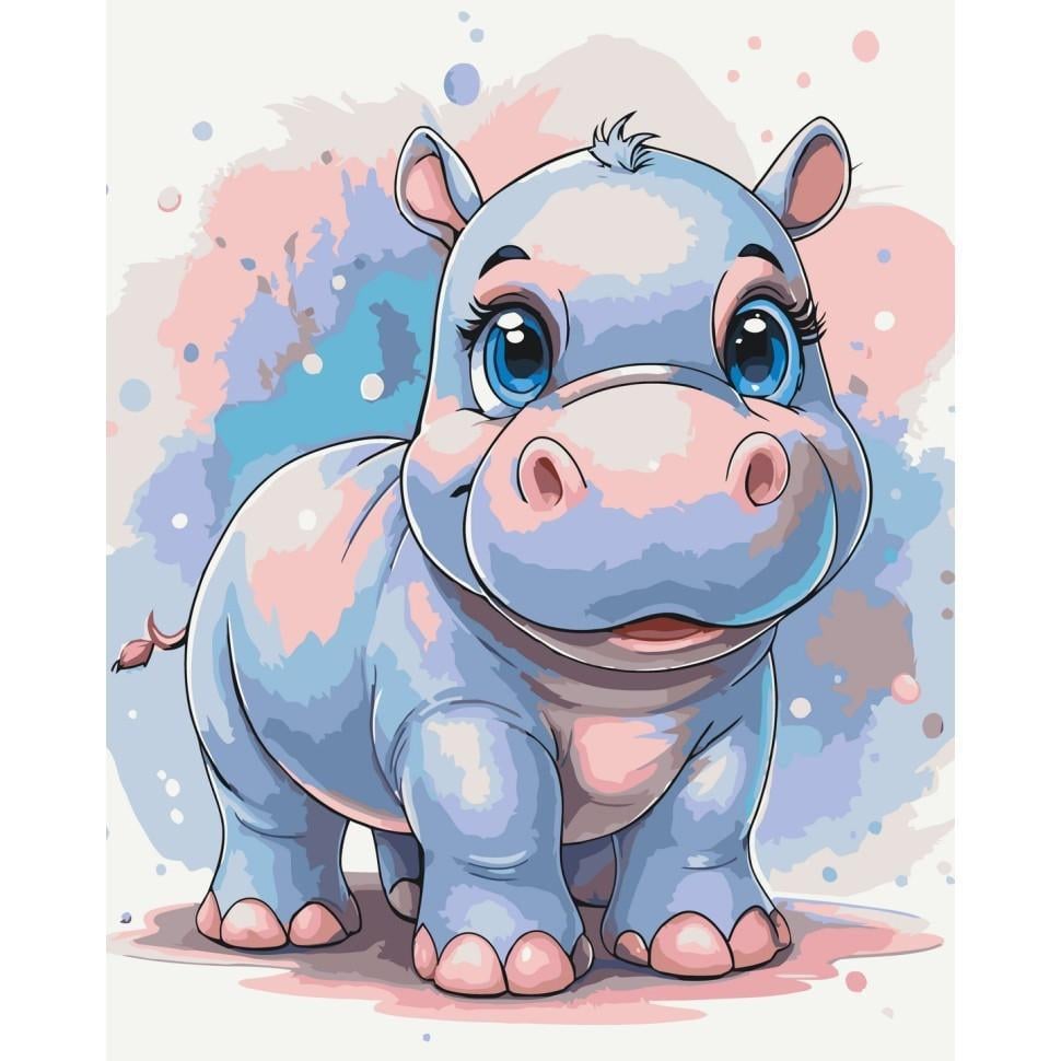 Картина по номерам ART CRAFT Мечтательный бегемотик 40x50 см (11587-AC)