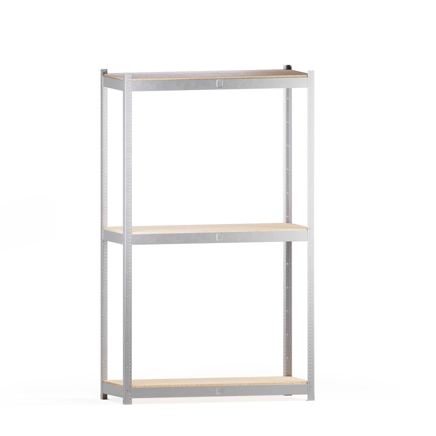 Стеллаж металлический ЧК-400 оцинкованный 3 полки из шлифованного ДСП 3000х1838х700 мм