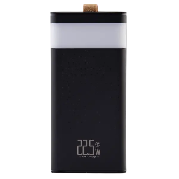 Повербанк LEVINO 30000 mAh с фонариком и цифровым дисплеем USB-C USB-A MicroUSB Черный (147-107-HP-N50B)