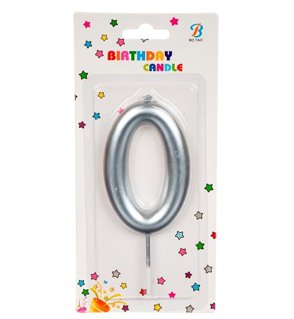 Свечи цифры в торт 0 Silver (40110)
