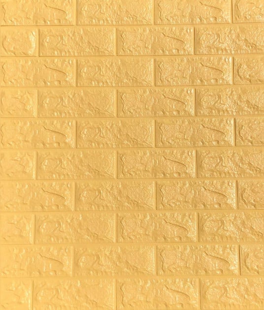 Самоклеящаяся 3D панель Sticker Wall 700x770x7 мм Желтый кирпич (00140)