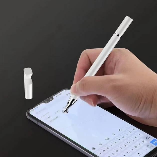 Стилус для малювання двосторонній 2в1 Білий - фото 2