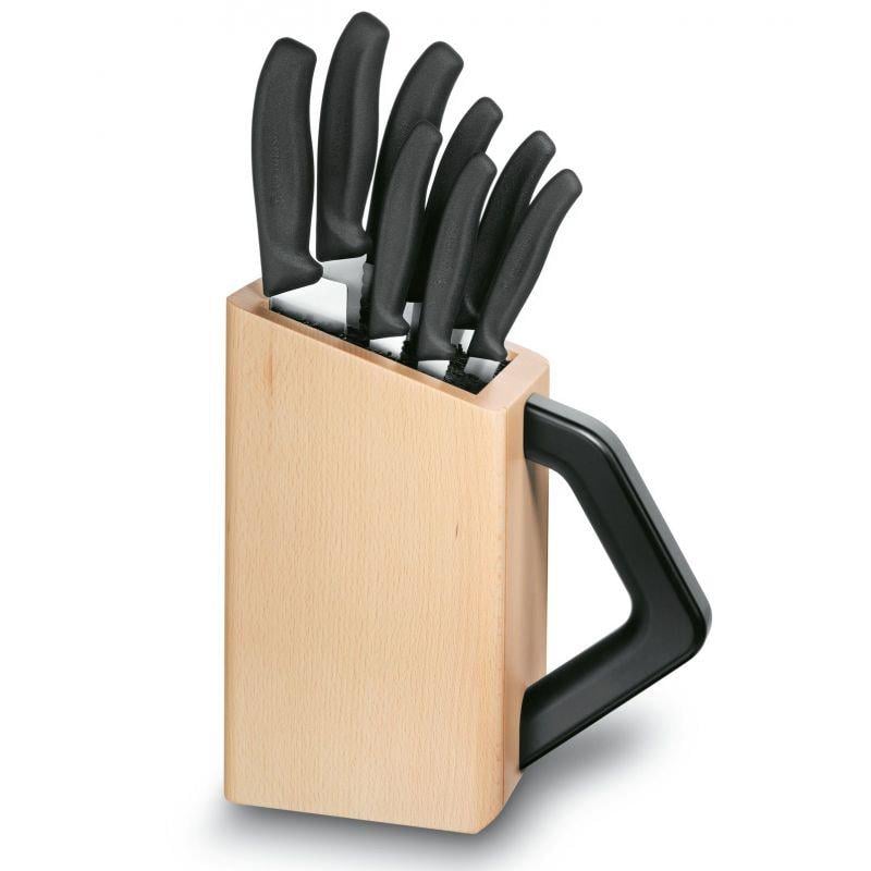 Набор кухонных принадлежностей Victorinox SwissClassic Cutlery Block 8в1 Black (Vx67173.8)
