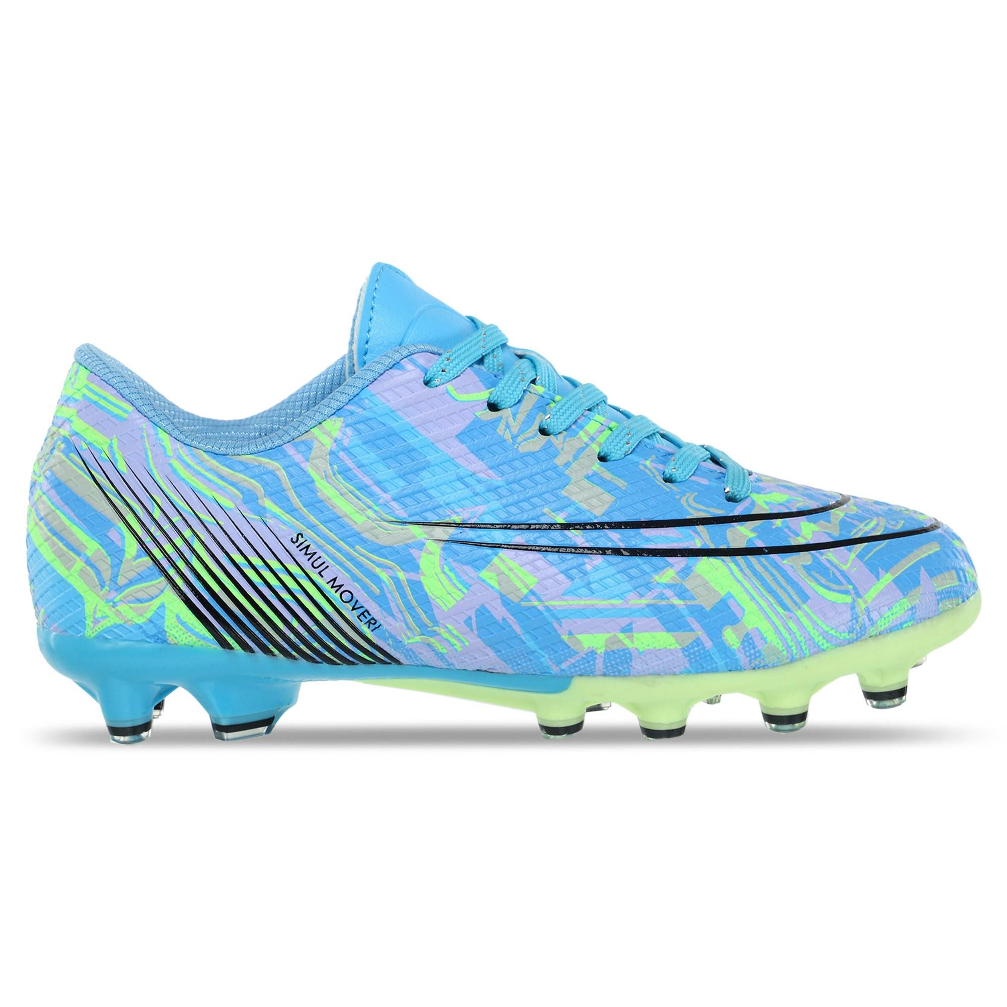 Бутсы футбольные детские ZHENZU OB-761B-3 р. 36 Голубой/Салатовый