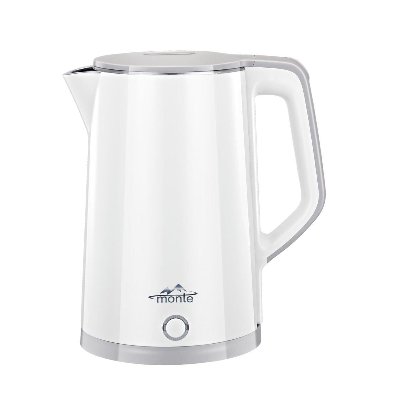 Электрочайник Monte MT-1826 двойные стенки цельная колба 1,7 л 1500 Вт White