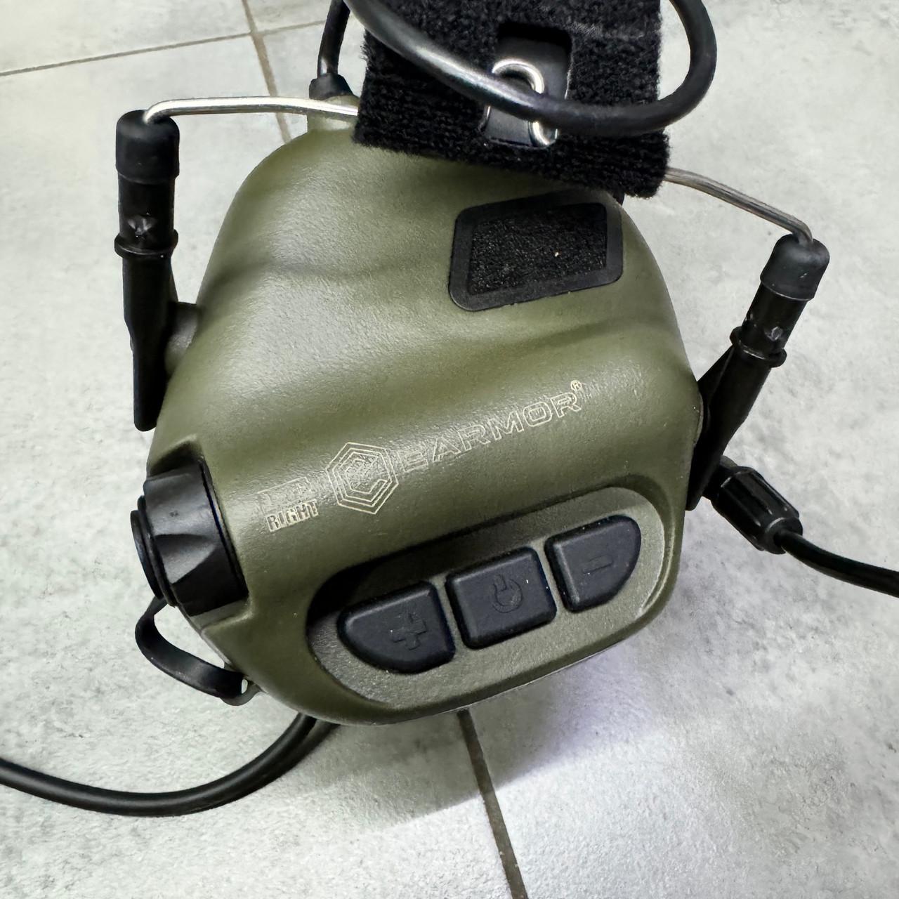 Наушники активные Earmor M32X MOD4 с креплением на шлем и оголовьем Олива (245517) - фото 3