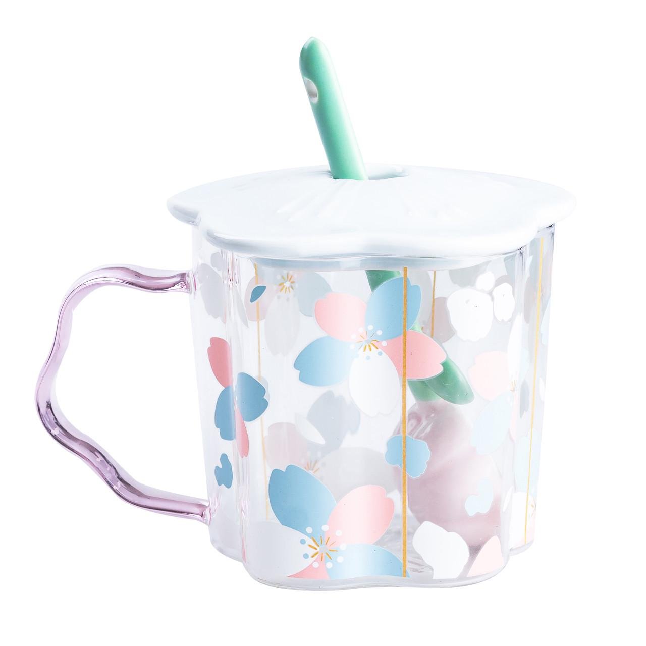 Чашка стеклянная с ложкой и крышкой Lighthouse 500 мл Голубой (LG-20142) - фото 5 Чашка стеклянная с ложкой и крышкой Lighthouse 500 мл Голубой (LG-20142) - фото 5