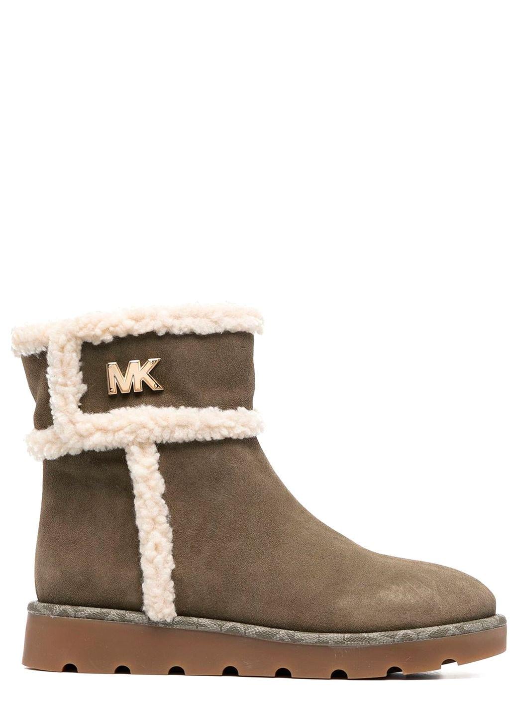 Ботинки женские Michael Kors Maryl Bootie из натуральной замши р. 39,5 Оливковый (MK00003-31)