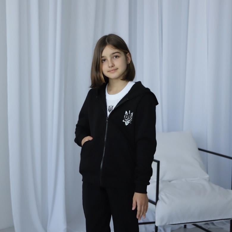 Толстовка на молнии Gbi Teens Трезубец 140 см Черный (13772)
