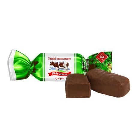 Цукерки глазуровані шоколадне тоффі Rich Cream 1кг (214226)