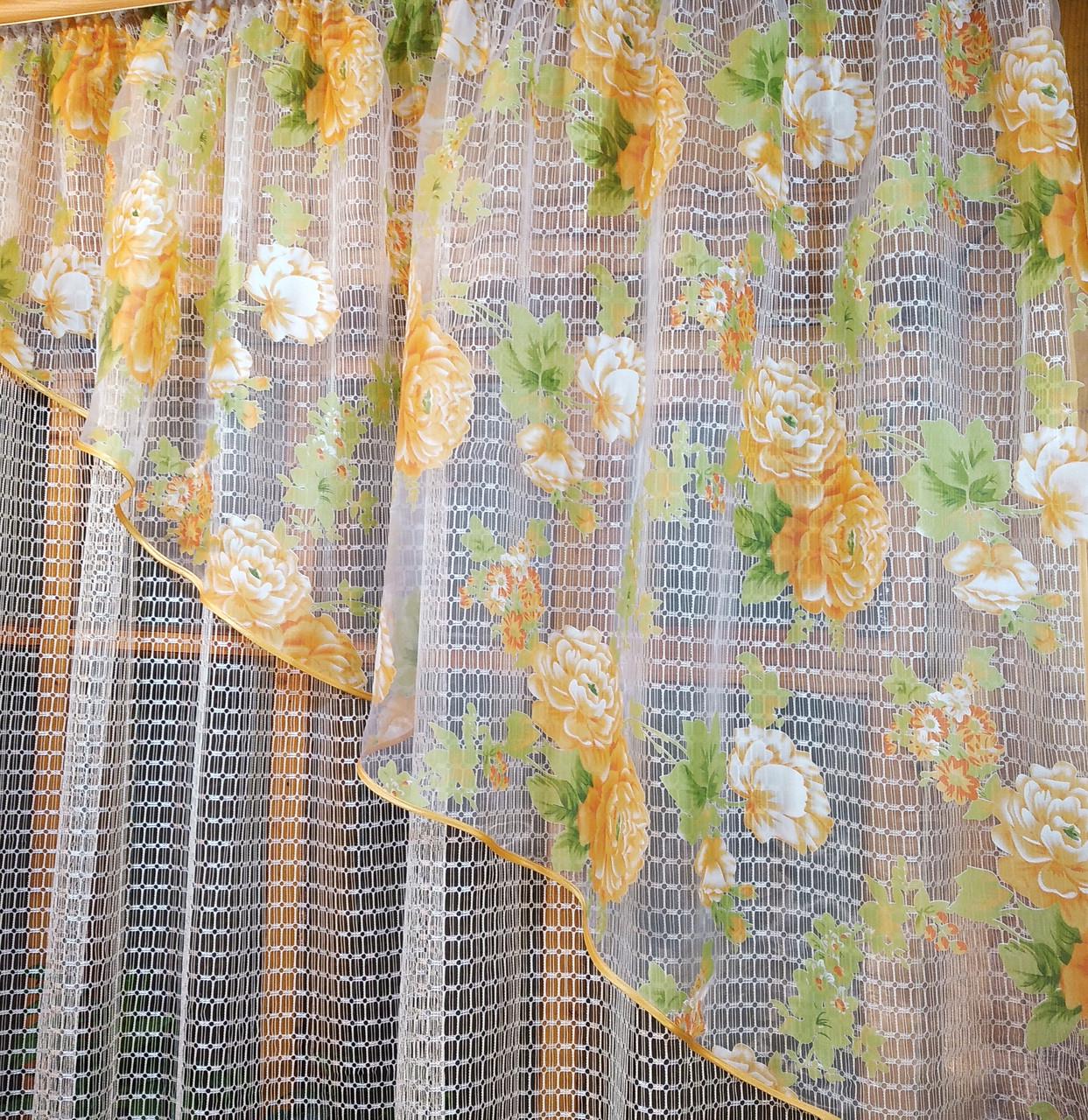 Шторы Фаина правая Молочный/Пион/Желтый (1718123374) - фото 4 Шторы Фаина правая Молочный/Пион/Желтый (1718123374) - фото 4