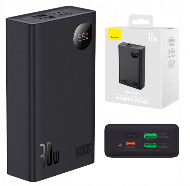 Батарея портативна Baseus Adaman2 20000 mAh 30 W Black (PPXJ30) - фото 4 Батарея портативна Baseus Adaman2 20000 mAh 30 W Black (PPXJ30) - фото 4