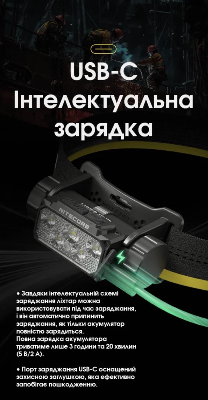 Ліхтар налобний Nitecore HC70 UHE USB Type-C (28436326) - фото 3 Ліхтар налобний Nitecore HC70 UHE USB Type-C (28436326) - фото 3