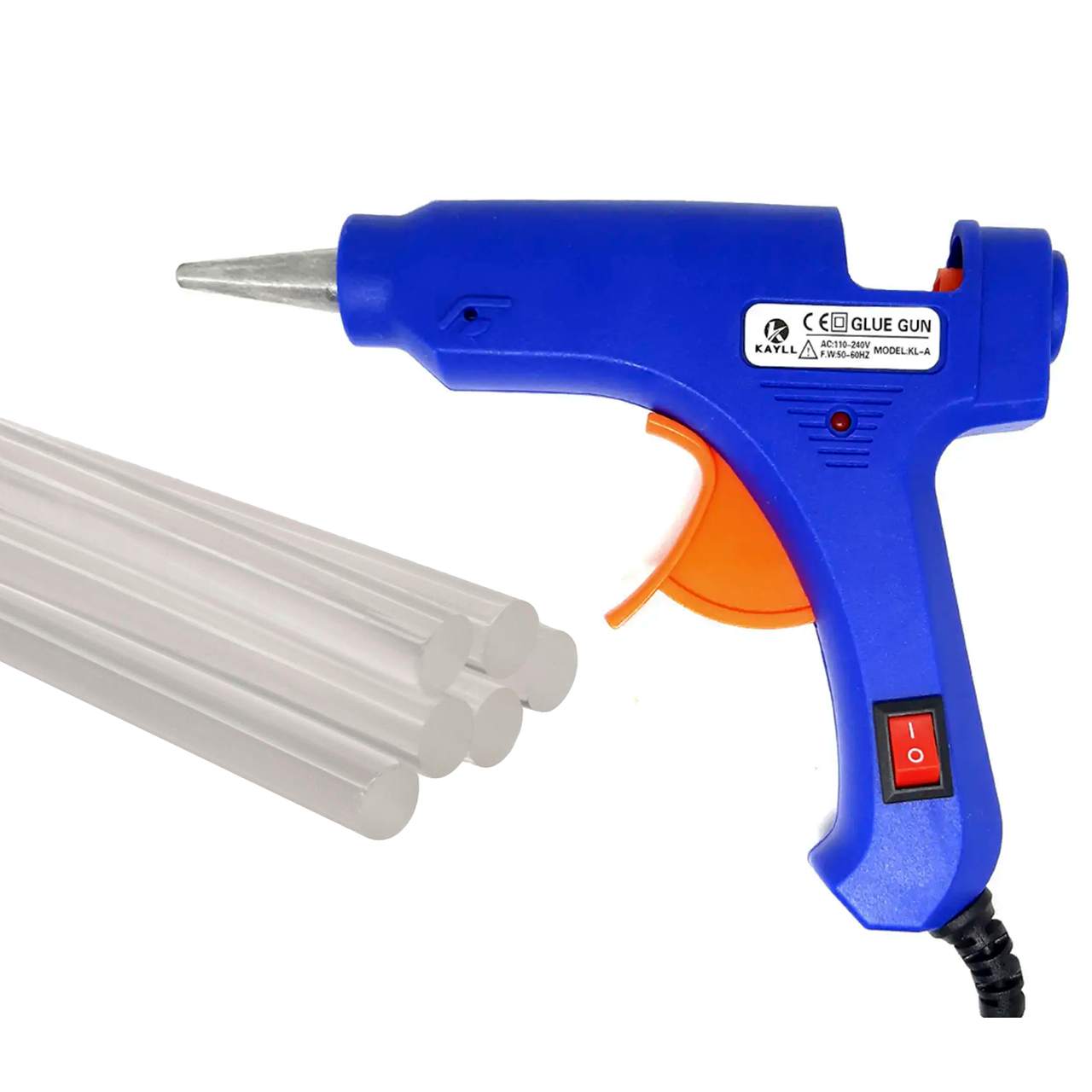 Термопистолет для силиконового клея 7.4 мм и клей 50 шт.